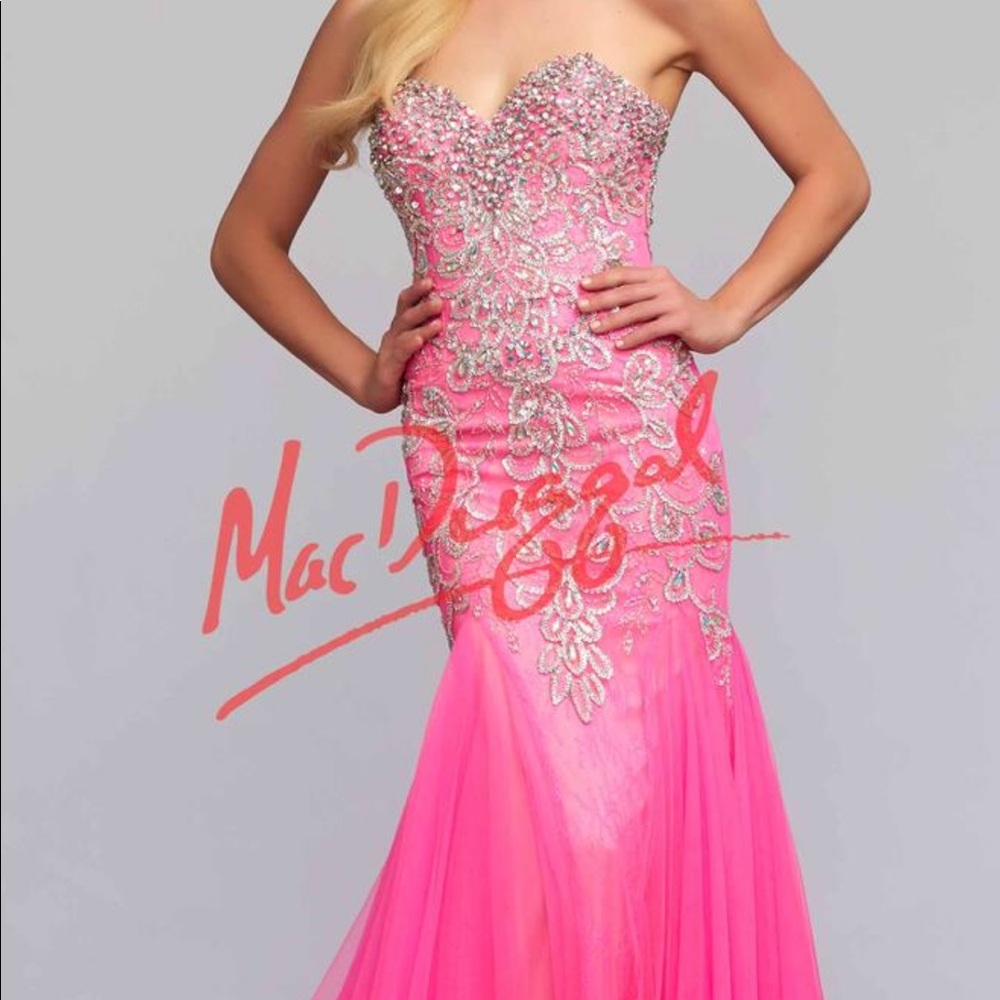 Mac Duggal Fushia Pink Prom Dress, size 12